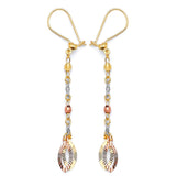 Tassel Earrings in 14K Tri-Color Gold