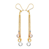 Tassel Earrings in 14K Tri-Color Gold
