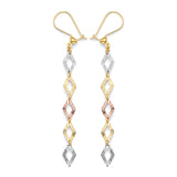 Tassel Earrings in 14K Tri-Color Gold