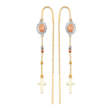 Guadalupe Tassel Earrings in 14K Tri-Color Gold