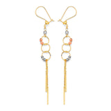 Tassel Earrings in 14K Tri-Color Gold