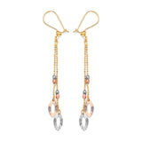 Tassel Earrings in 14K Tri-Color Gold