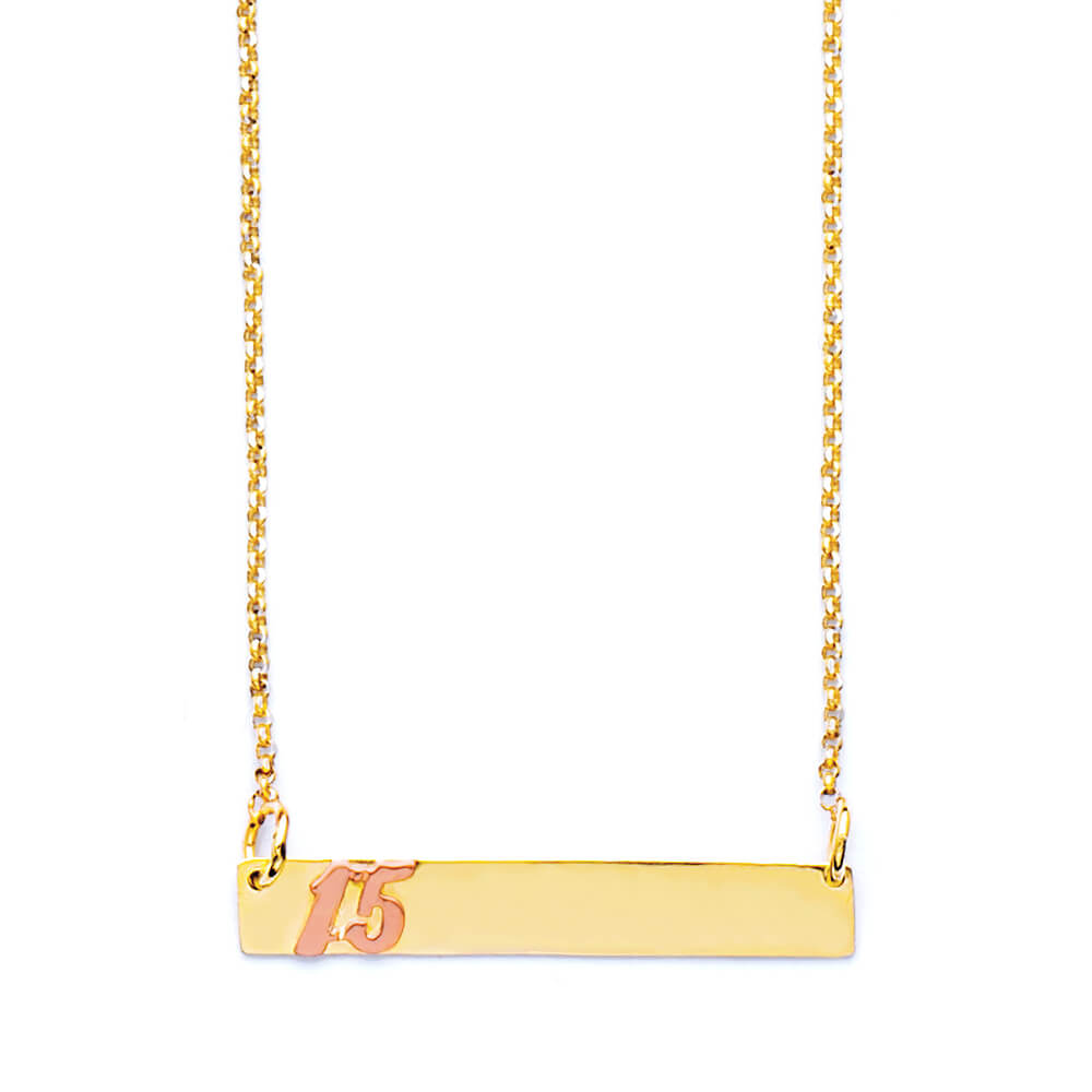Personalized Necklace in 14K Two-Tone Gold