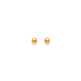 Gold Ball Stud Earrings in 14K Gold and Screw Backing