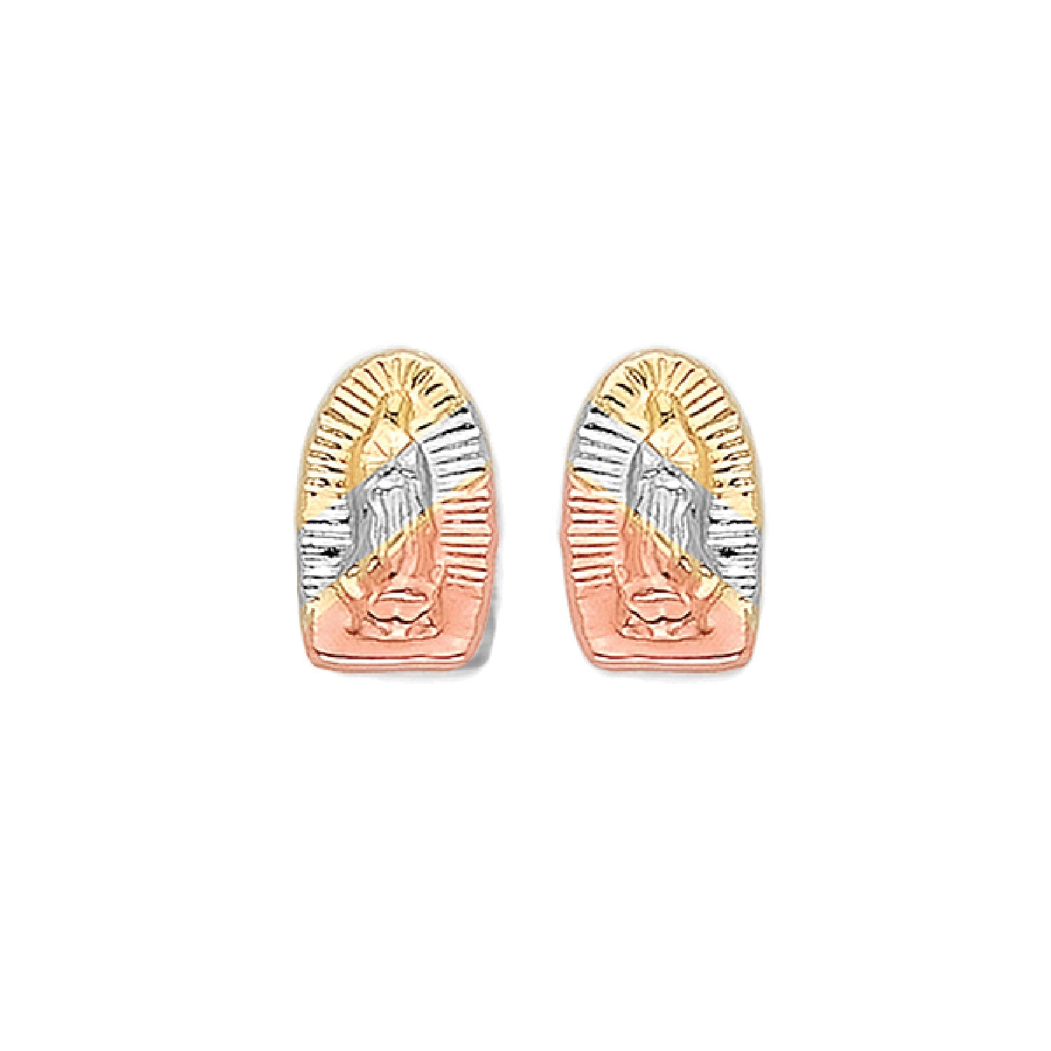 Guadalupe Stud Earrings in 14K Tri-Color Gold