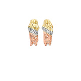 San Judas Stud Earrings in 14K Tri-Color Gold