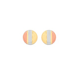 Orb Stud Earrings in 14K Tri-Color Gold