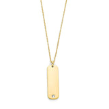 Adjustable White CZ Personalized Necklace in 14K Gold