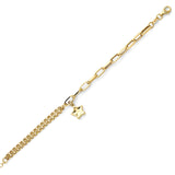 Ladies Star Charm Bracelet in 14K Gold