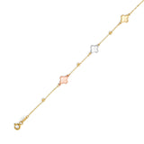 Ladies Heart Bracelet in 14K Tri-Color Gold