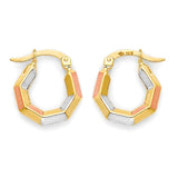Hoop Earringss in 14K Tri-Color Gold