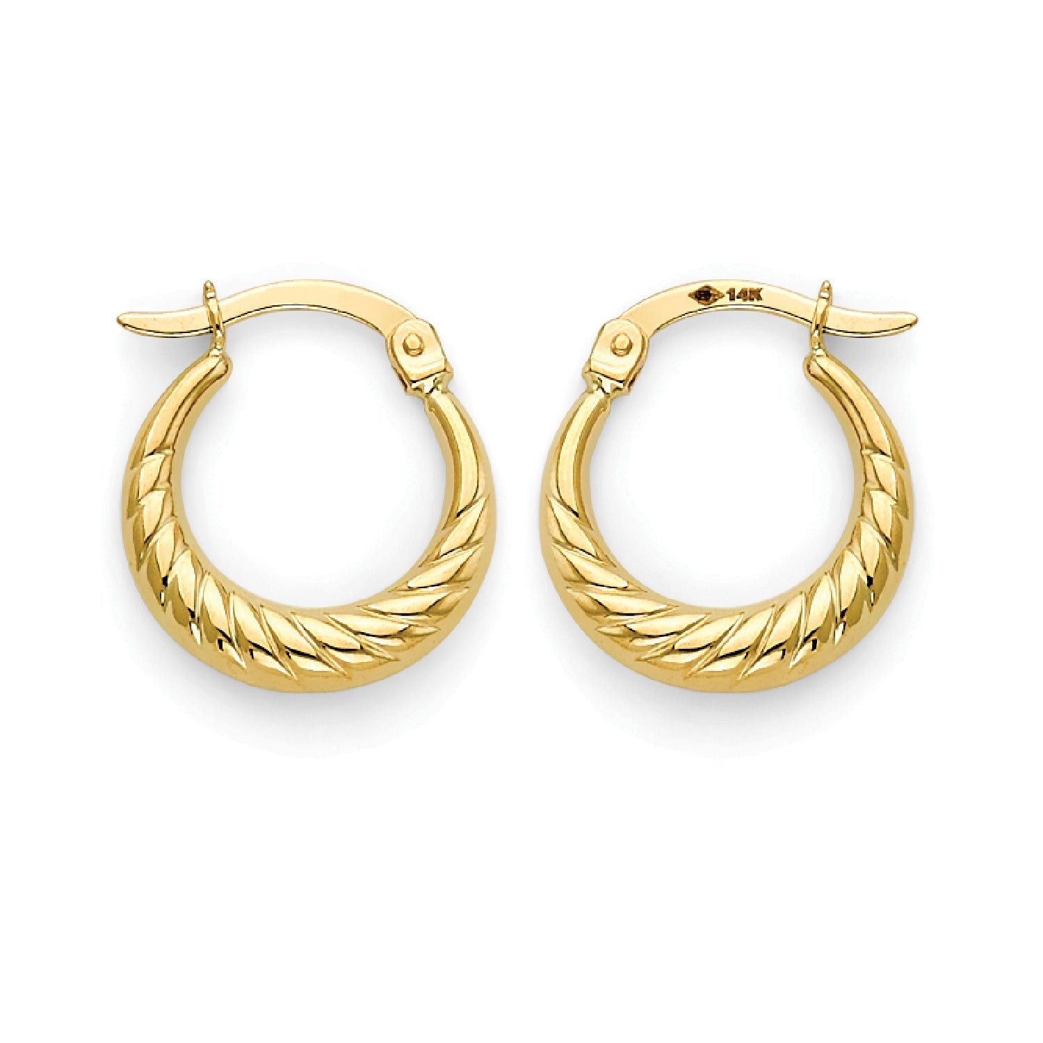 Scallop Hoop Earringss in 14K Gold