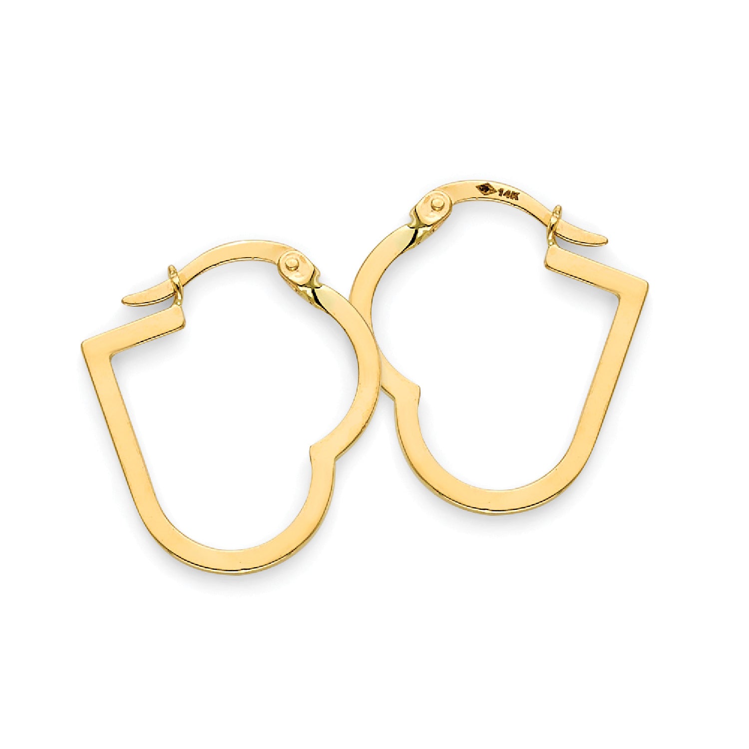 Heart Hoop Earrings in 14K Gold