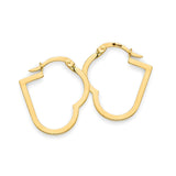 Heart Hoop Earrings in 14K Gold