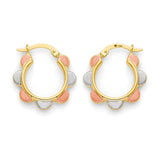 Hoop Earrings in 14K Tri-Color Gold