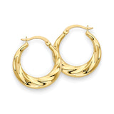 Scallop Hoop Earrings in 14K Gold