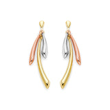 Tassle Earrings in 14K Tri-Color Gold