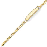 White CZ Cuban Ladies ID Bracelet in 14K Gold
