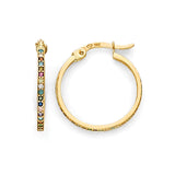 Multi-Color CZ Huggie Earrings in 14K Gold