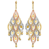 Chandelier Earrings in 14K Tri-Color Gold