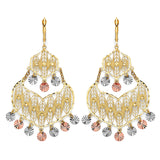 Chandelier Earrings in 14K Tri-Color Gold