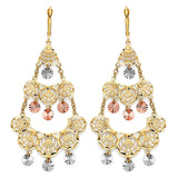 Chandelier Earrings in 14K Tri-Color Gold