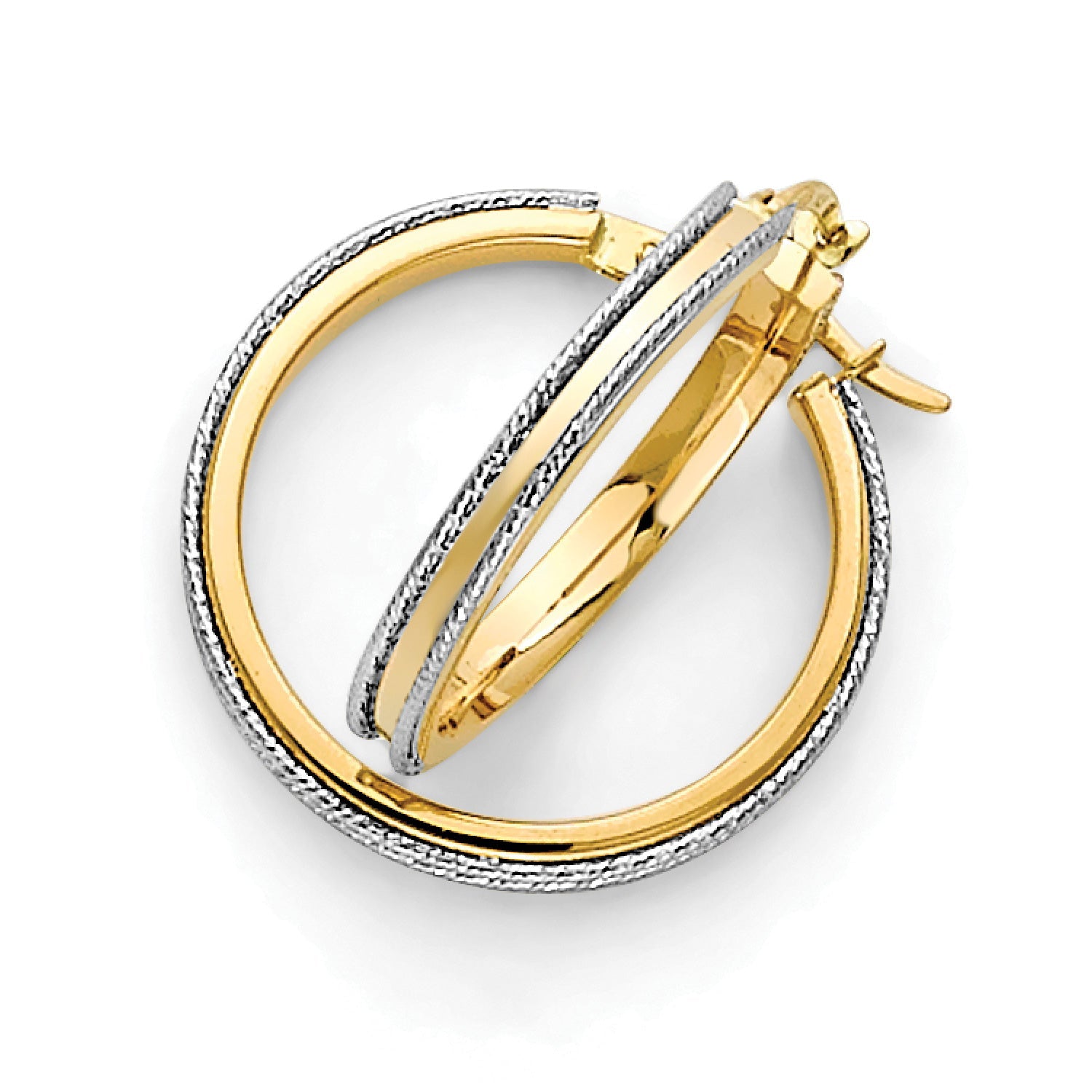 Hoop Earrings in 14K Two-Tone Gold