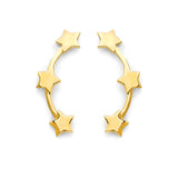 Star Crawler Stud Earrings in 14K Gold
