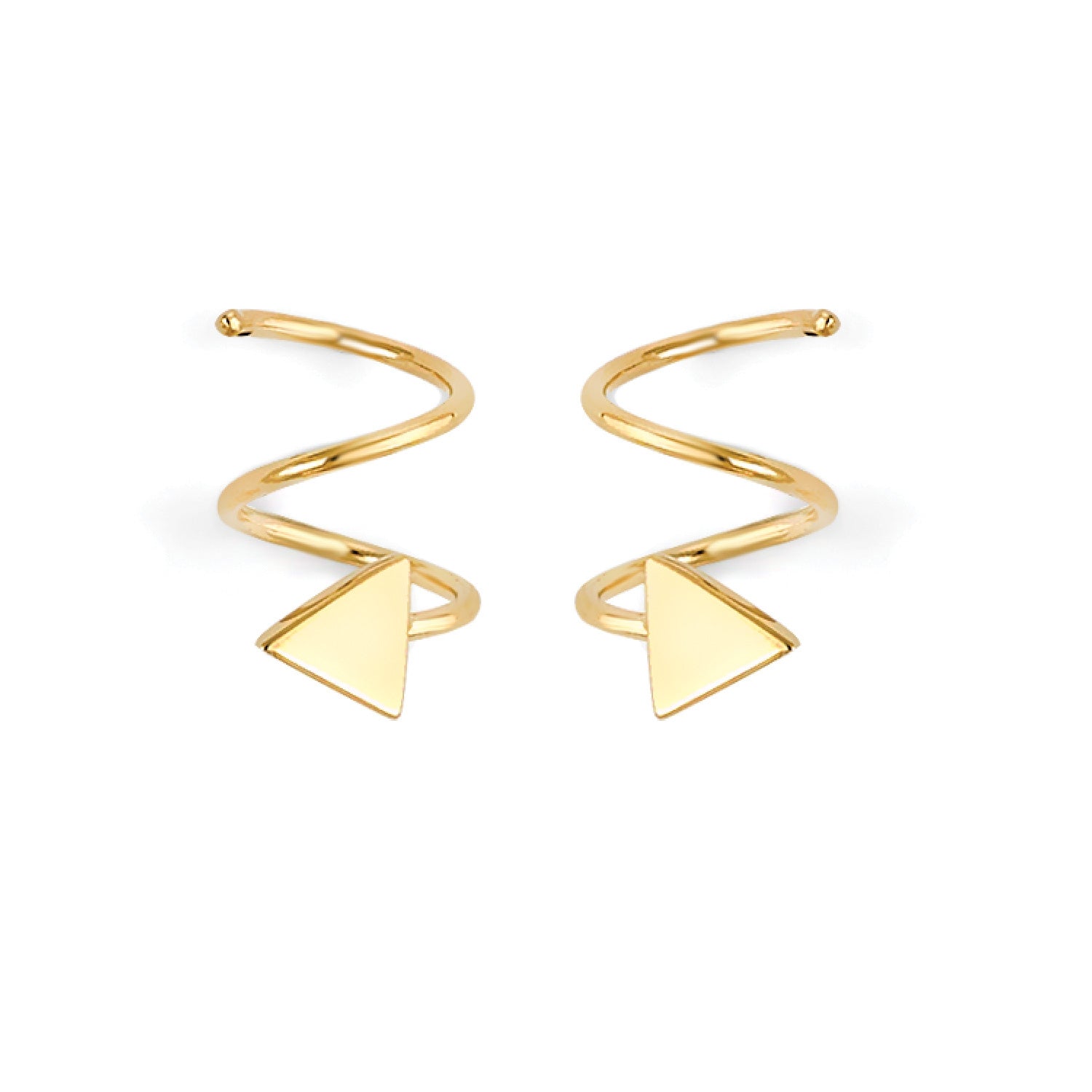 Arrow Twirl Stud Earrings in 14K Gold