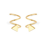 Arrow Twirl Stud Earrings in 14K Gold