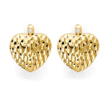 Heart Huggie Earrings in 14K Gold