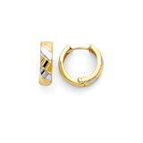 Huggie Earrings in 14K Two-Tone Gold
