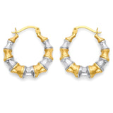 Heart Scallop Hoop Earrings in 14K Two-Tone Gold