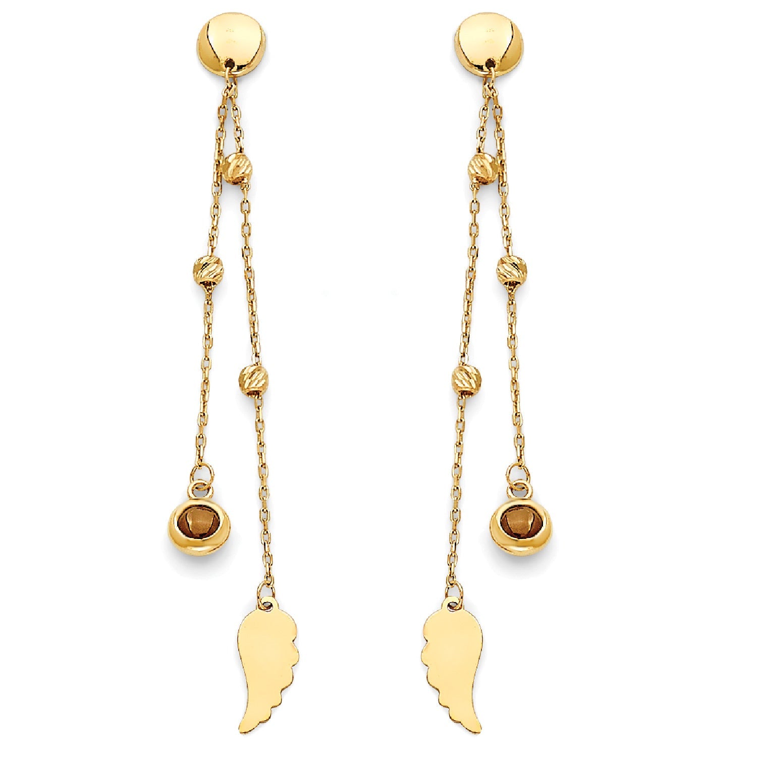 Brown CZ Tassle Earring in 14K Gold
