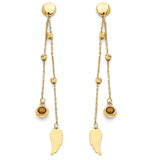 Brown CZ Tassle Earring in 14K Gold