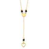 Adjustable Heart Charm Necklace In 14K Gold