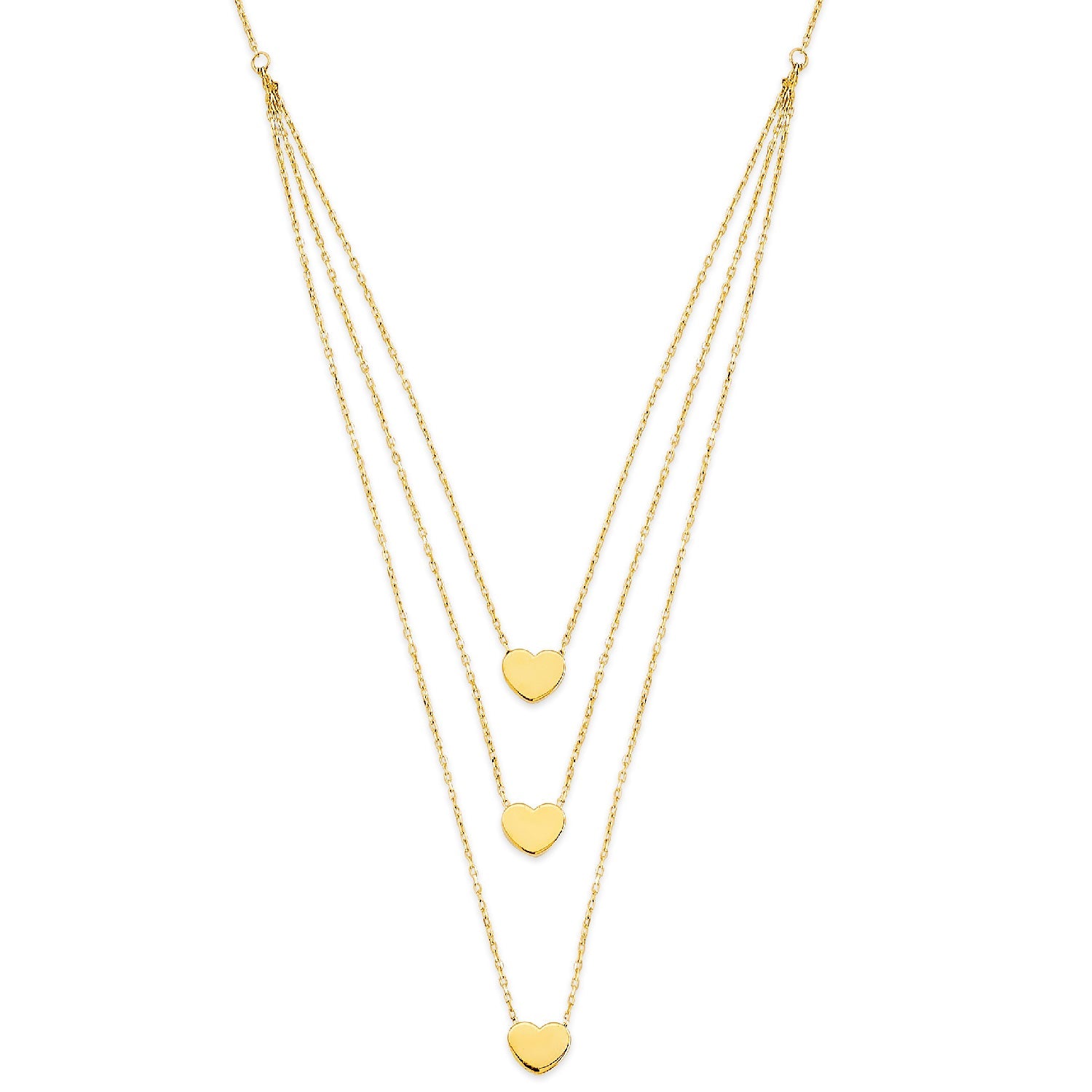 Adjustable Heart Charm Necklace in 14K Gold
