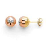 Gold Ball Stud Earrings in 14K Two-Tone Gold