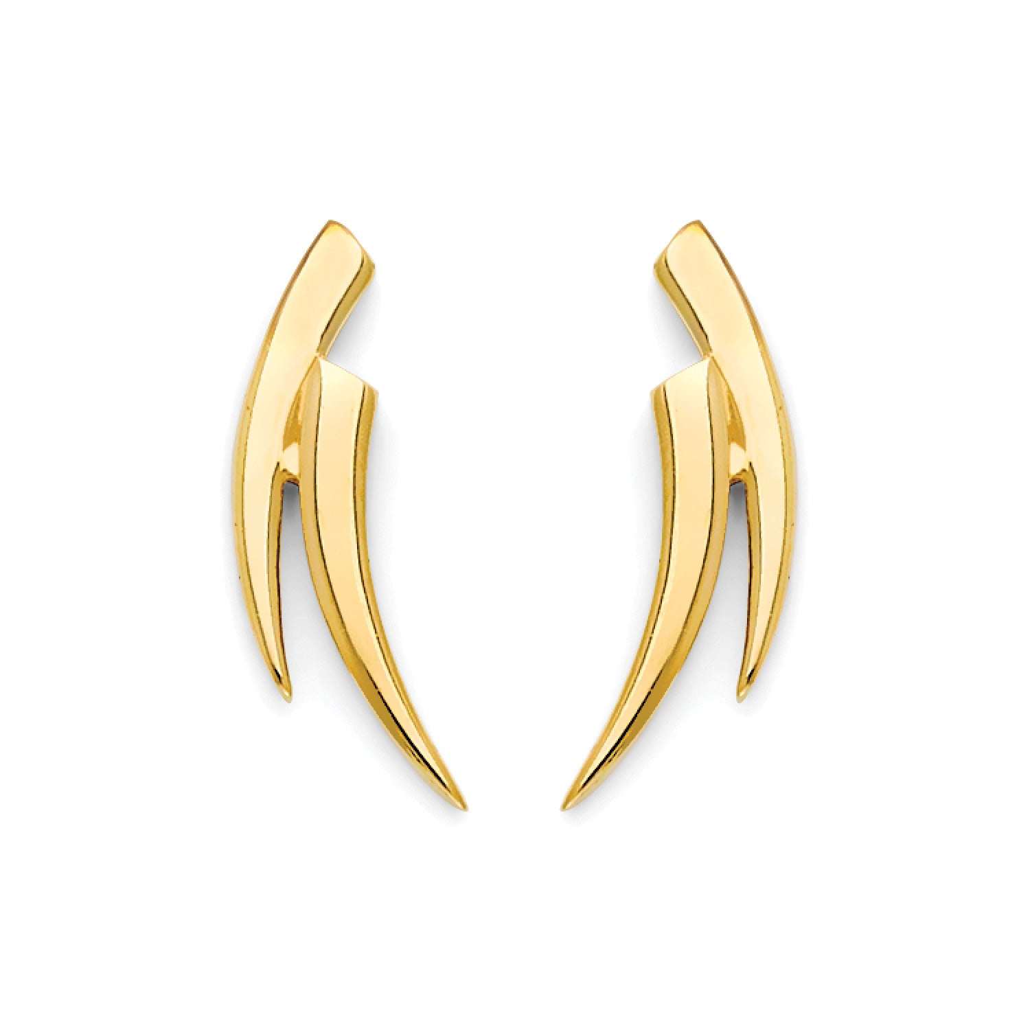 Spike Crawler Stud Earrings in 14K Gold