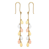 Orb Teardrop Earrings in 14K Tri-Color Gold