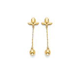 Leaf Teardrop Earrings in 14K Gold