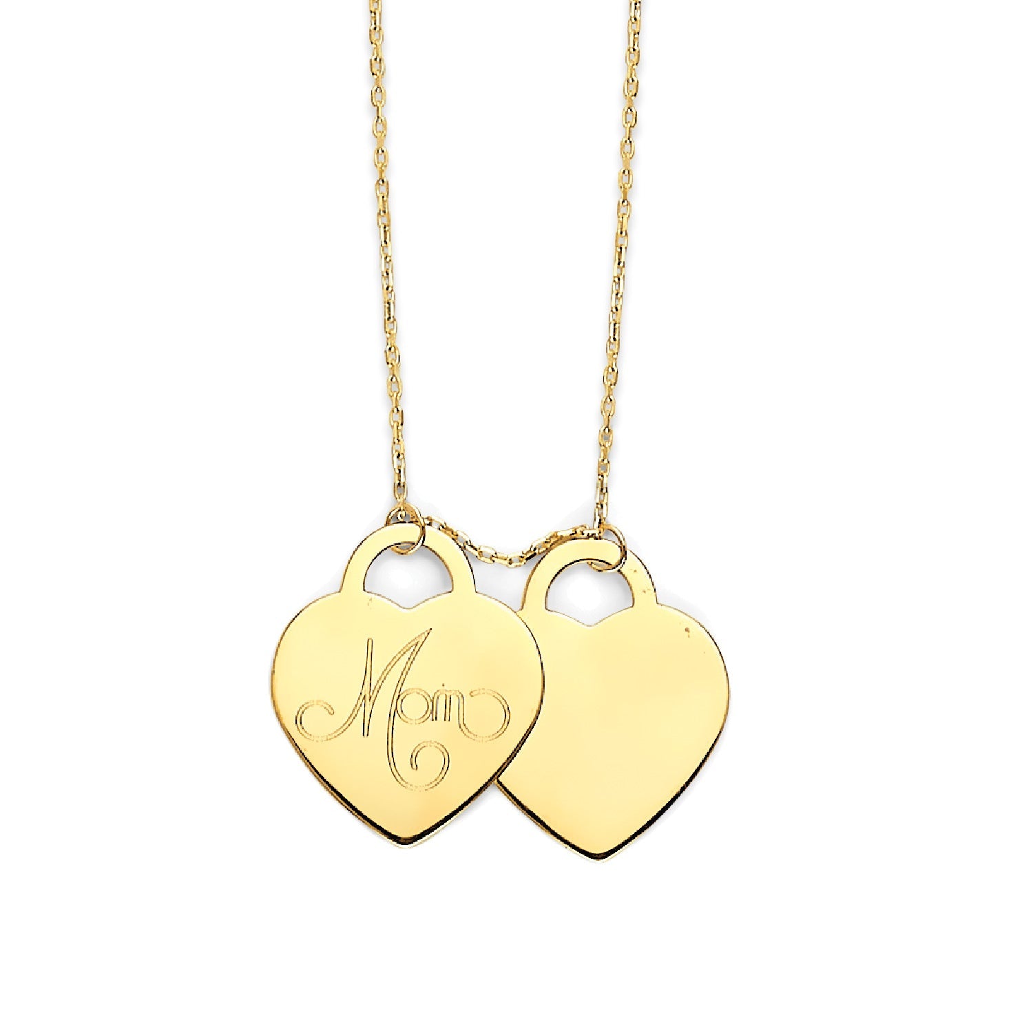 Adjustable Heart Personalized Charm Necklace in 14K Gold