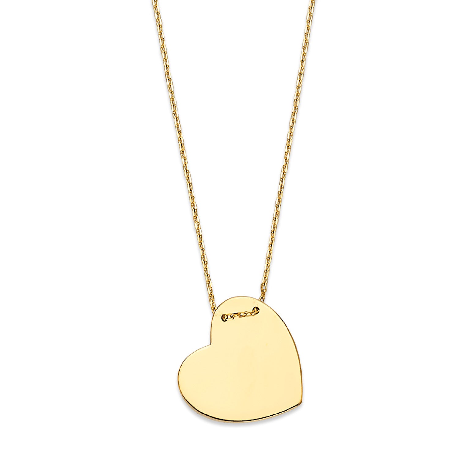 Adjustable Heart Personalized Charm Necklace in 14K Gold