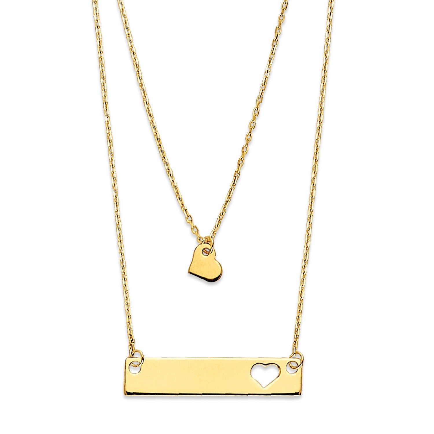 Adjustable Heart Personalized Charm Necklace in 14K Gold