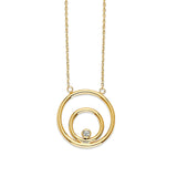 Adjustable White CZ Charm Necklace in 14K Gold