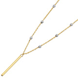 Adjustable Charm Necklace in 14K Two-Tone Gold