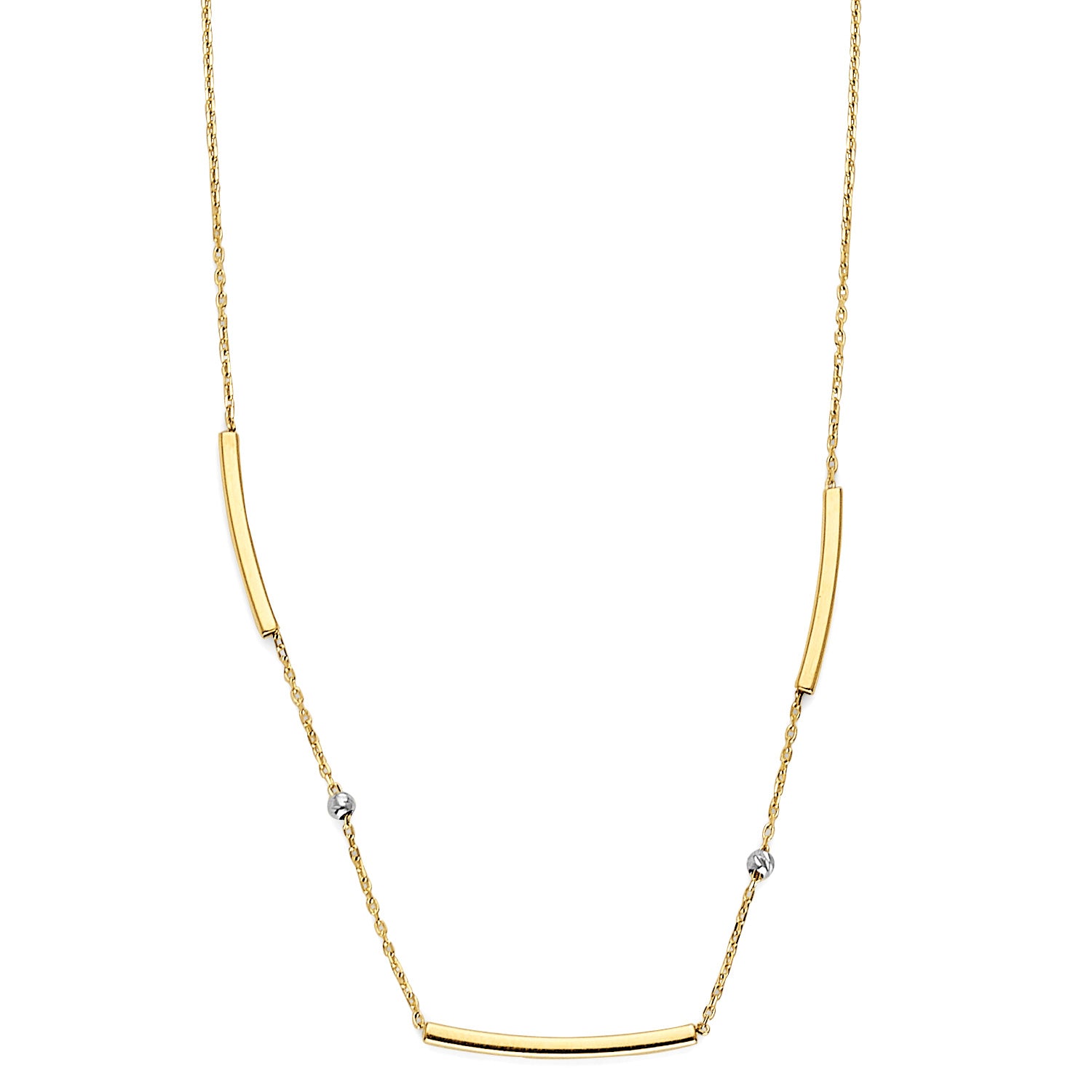 Adjustable Charm Necklace in 14K Two-Tone Gold