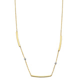 Adjustable Charm Necklace in 14K Two-Tone Gold