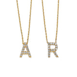 Adjustable White CZ Personalized Necklace in 14K Gold