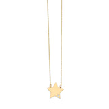 Adjustable White CZ Star Personalized Charm Necklace in 14K Gold